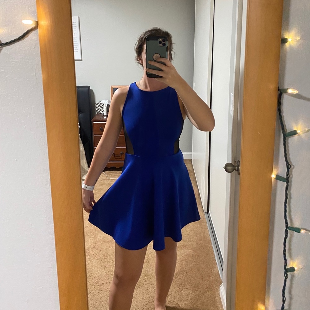 Blue skater dress